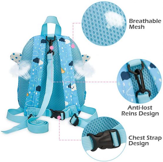 Cosyres Bunny Kids Backpack Preschool Toddler Girls with Reins Pink - Image 2