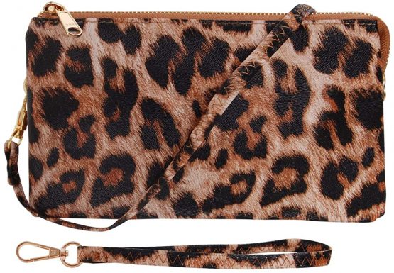 Humble Chic NY Vegan Leather Small Crossbody Bag or Wristlet Clutch Purse, Includes Adjustable Shoulder and Wrist Straps