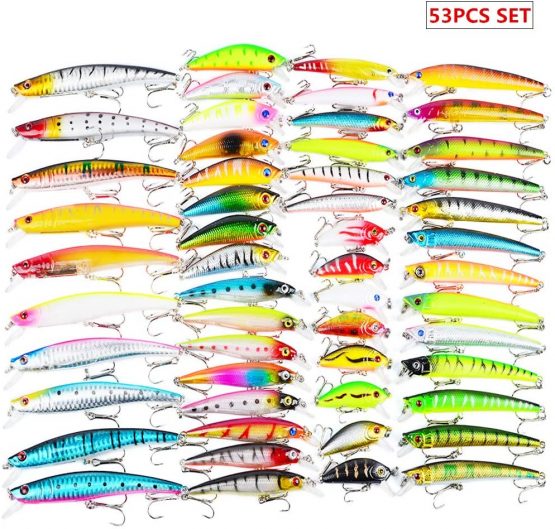 CHSEEO Fishing Lure Kits 53pcs Fishing Lure Set Fishing Baits Kit With Fishing Tackle Box Including Swimbaits Crankbaits Spinnerbaits Artificial Lures for Freshwater Saltwater Fishing #5 - Image 2