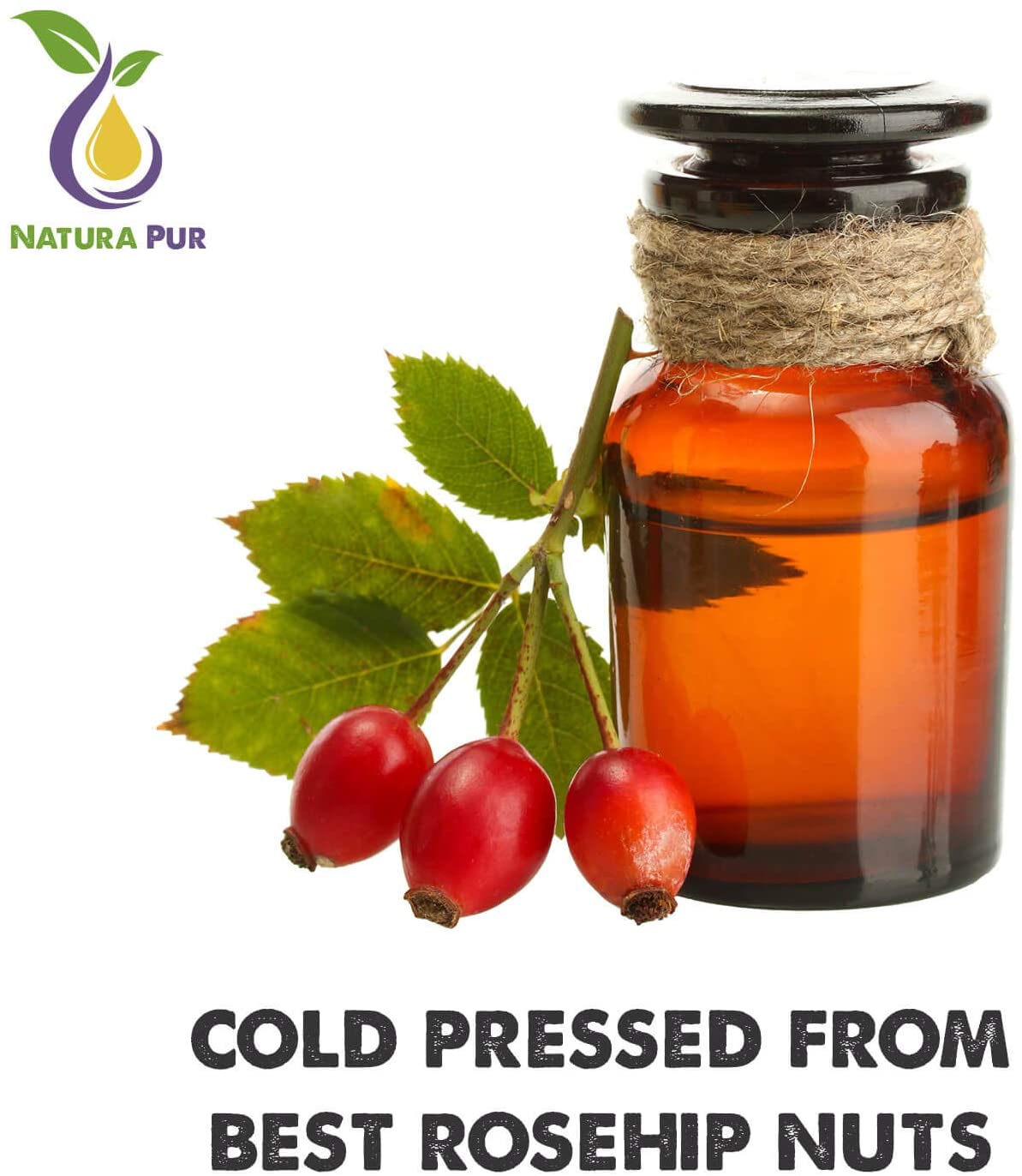 Rosehip Oil 120ml - 100% organic, cold pressed, vegan - Anti-aging Rose Hip Seed Oil for face skin, body, hair, hands - Image 3
