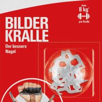fischer Ganz ohne Werkzeug 545953, 8X Reusable Picture Claws, Easy to Remove, No Tools Required, White
