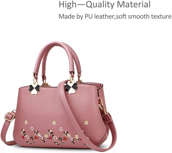 NICOLE&DORIS Women Flowers Top Handle Handbags Shoulder Bag Crossbody Bag Tote Ladies Satchel PU Leather - Image 3
