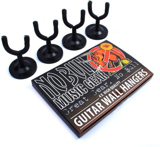 Guitar Wall Mount 4 Pack - UK Brand - Guitar Wall Hangers for Gibson, Fender, Ibanez, PRS Guitars - Guitar Hanger Wall Mount for Acoustic - Guitar Holder Wall Mount for Electric - Bass Guitar Hanger