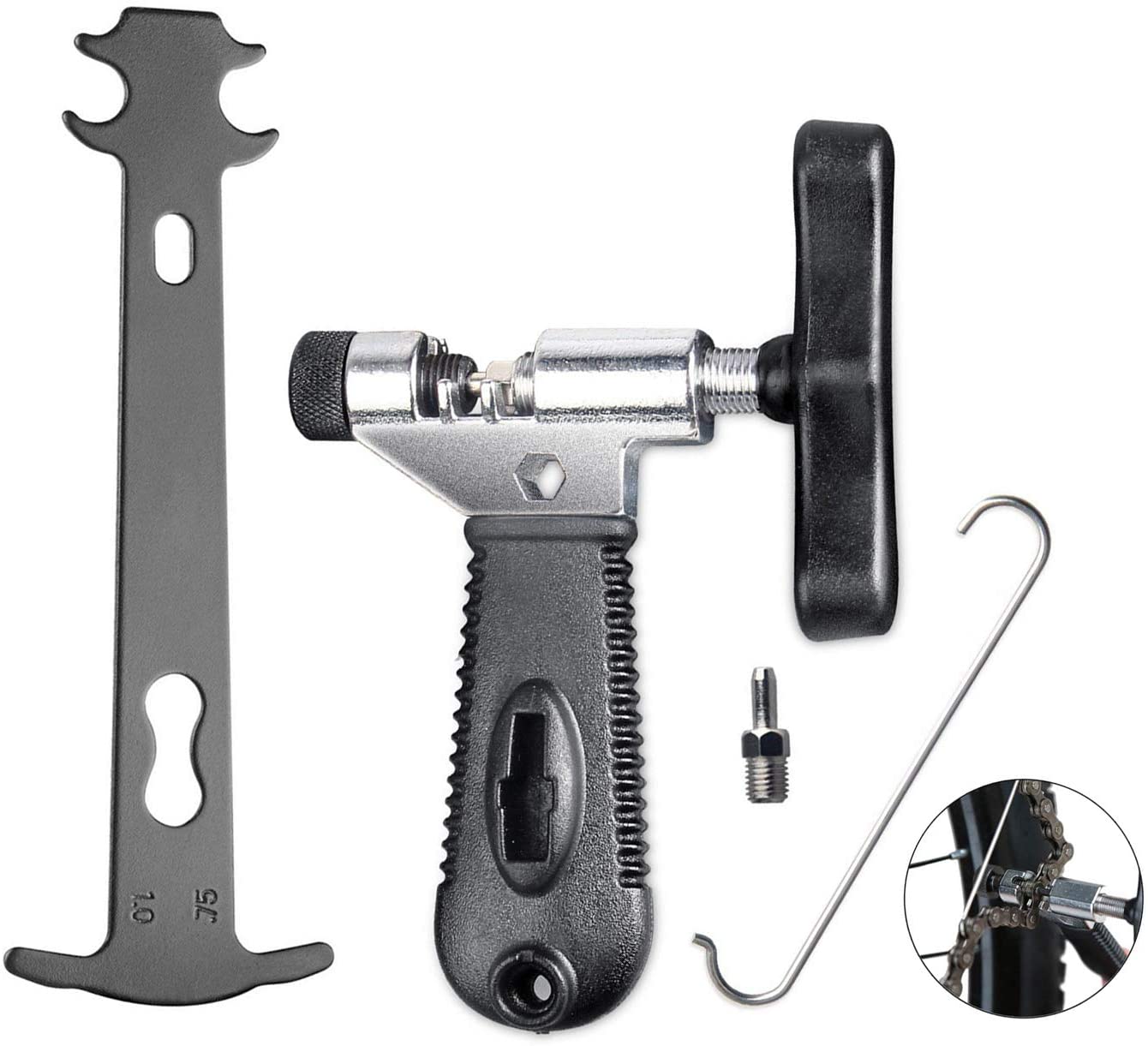 TAGVO 2-in-1 Bike Chain Tool+Chain Checker, Universal Bicycle Chain Repair Tool with Chain Wear Indicator Tool
