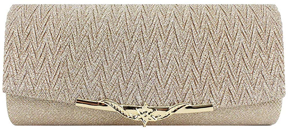 LA HAUTE Women Evening Bags Fashion Design Prom Cocktail Party Purse Clutch Handbags (3063 Champagne)