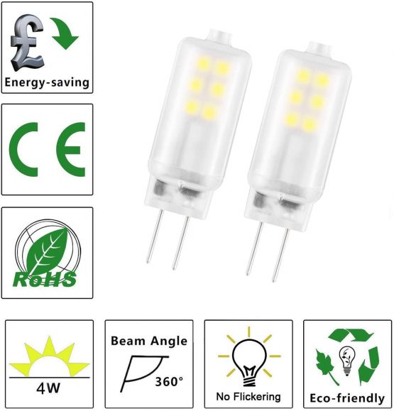 WOWLED G4 LED Light Bulbs, 3W Cool White 12V AC DC, Replace Halogen Bulbs - 10 Pack - Image 3