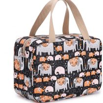 IGNPION Woman Large Travel Toiletry Bag Waterproof Wash Bag Make up Organizer Bag Cosmetic Bag Swimming Gym Bag (Elephant)