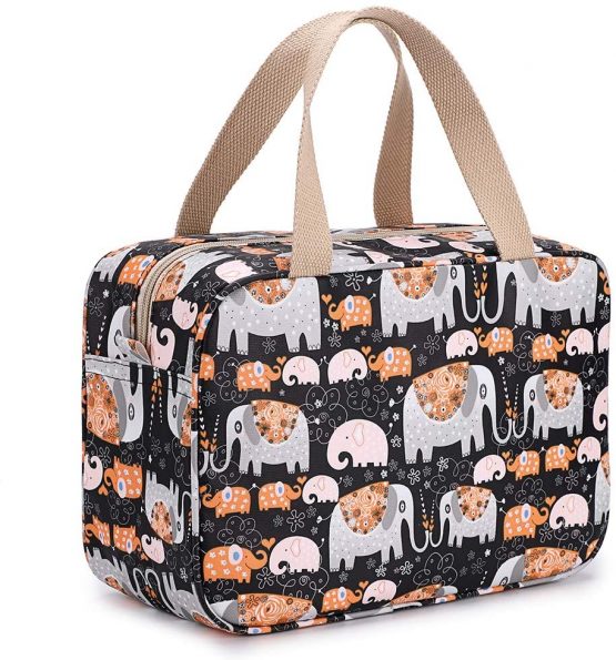 IGNPION Woman Large Travel Toiletry Bag Waterproof Wash Bag Make up Organizer Bag Cosmetic Bag Swimming Gym Bag (Elephant)