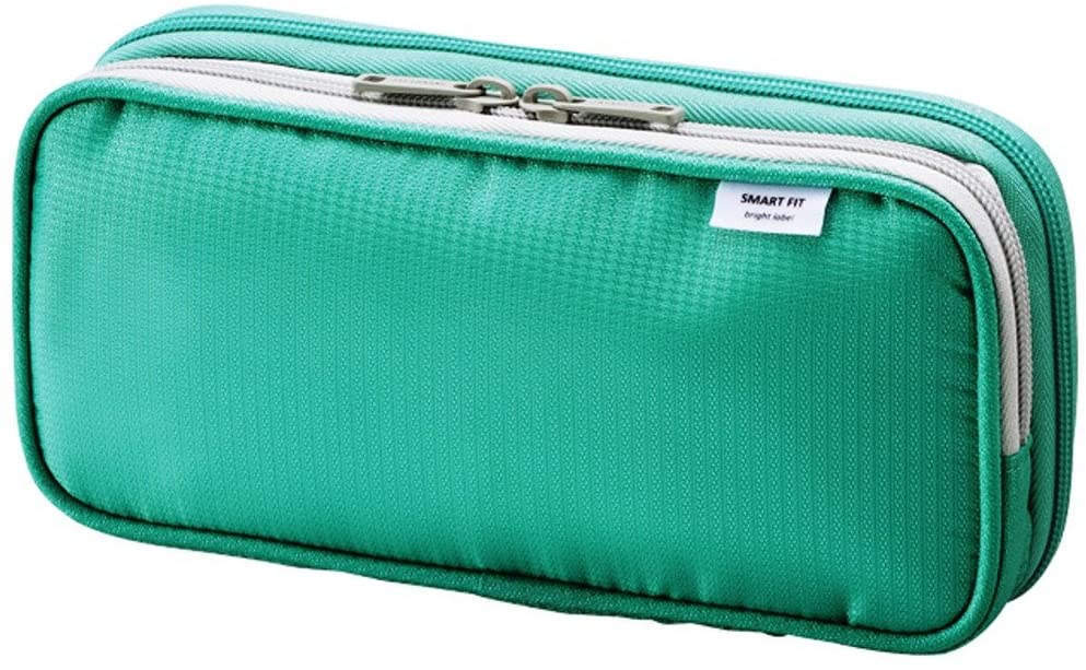 Lihit Lab Double Pen Case, Large, 4.1 x 8.7, Green (A7661-7)