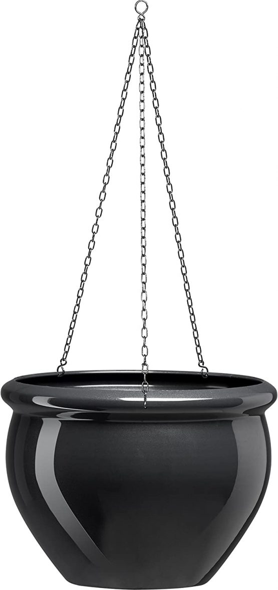 Emsa 501872 SIENA NOBILE hanging planter, ø 26 x 19 cm, anthracite