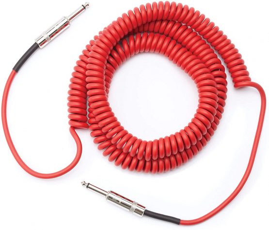 D'Addario Guitar Cable - Guitar Lead - Instrument Cable - Guitar Accessories - Coiled Cable - 30 Feet/9.14 Meters - Red - 1 Pack - Image 3