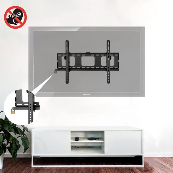 Duronic TV Bracket TVB103M | Wall Mount for 33”-65” Television Screen | Tilting Action -12°/+6° | VESA Fits Up to 600x400mm | Fixing for Flat Screen LCD/LED/OLED/QLED | Strong Heavy Duty | Anti-Theft - Image 2
