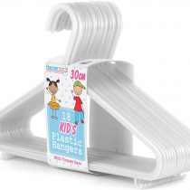 Hangerworld 18 White Plastic 30cm Childrens Coat Clothes Garment Trouser Skirt Bar Baby Toddler Hangers.