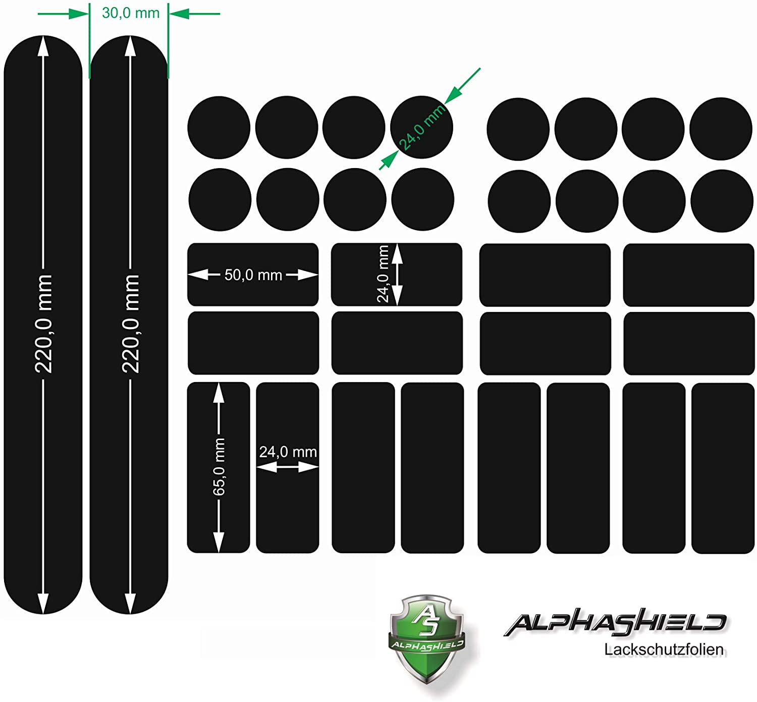 Bicycle Frame Protection Decal Film Paint Protection from Finest-Folia, matt black - Image 2