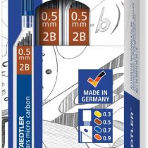 Staedtler Mars Micro 0.5 mm 2B Refill Lead for Mechanical Pencils (Pack of 12 Tubes)