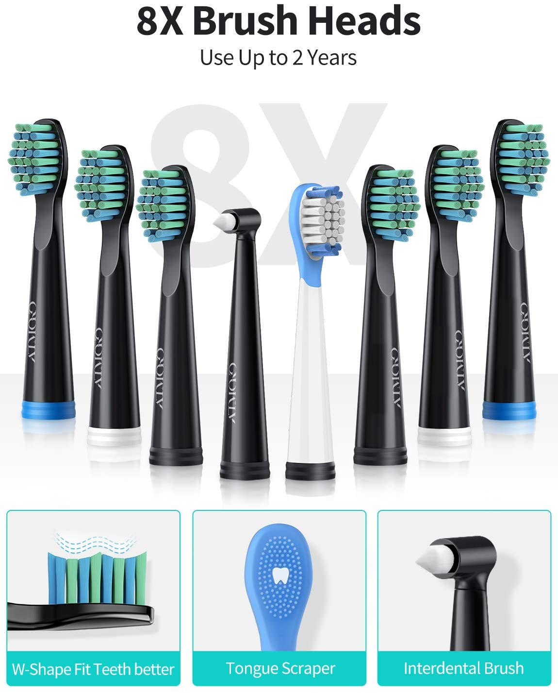 Sonic Toothbrush, ATMOKO Electric Toothbrush for Adults with 40000VPM 8 ...