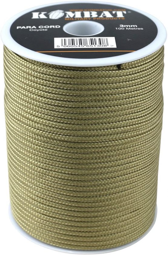 Kombat UK Lightweight Unisex Outdoor Paracord Reel available in Coyote - 100 Metre