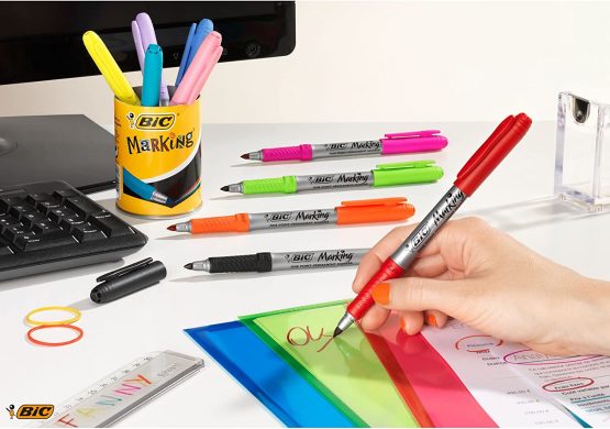 BIC Marking Permanent Markers - Assorted Intense and Pastel, Pack of 12 - Image 4