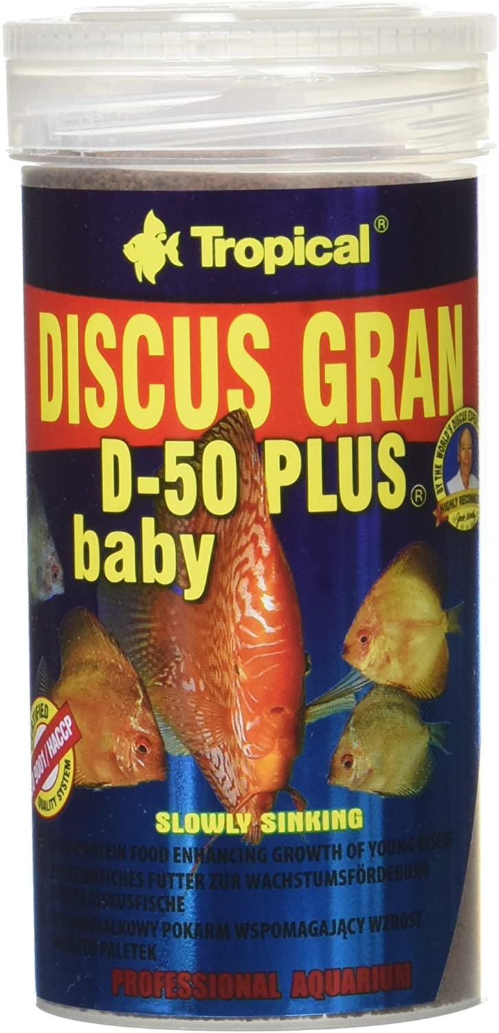 Tropical DISCUS GRAN D-50 PLUS BABY 250ml / 130g - high-protein granules for fast growth of young discus and high-nutritional fish