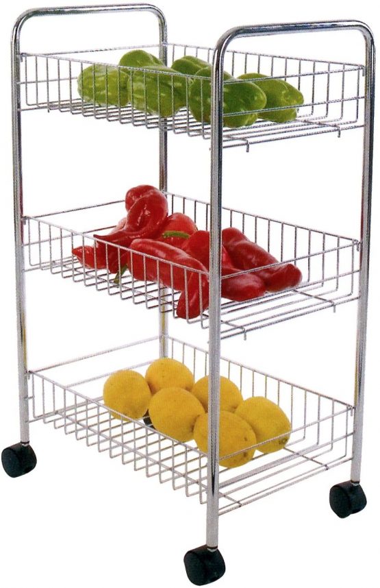 MSV Chrome Plated 3 Level/Assembled Multi-Purpose Cart, White