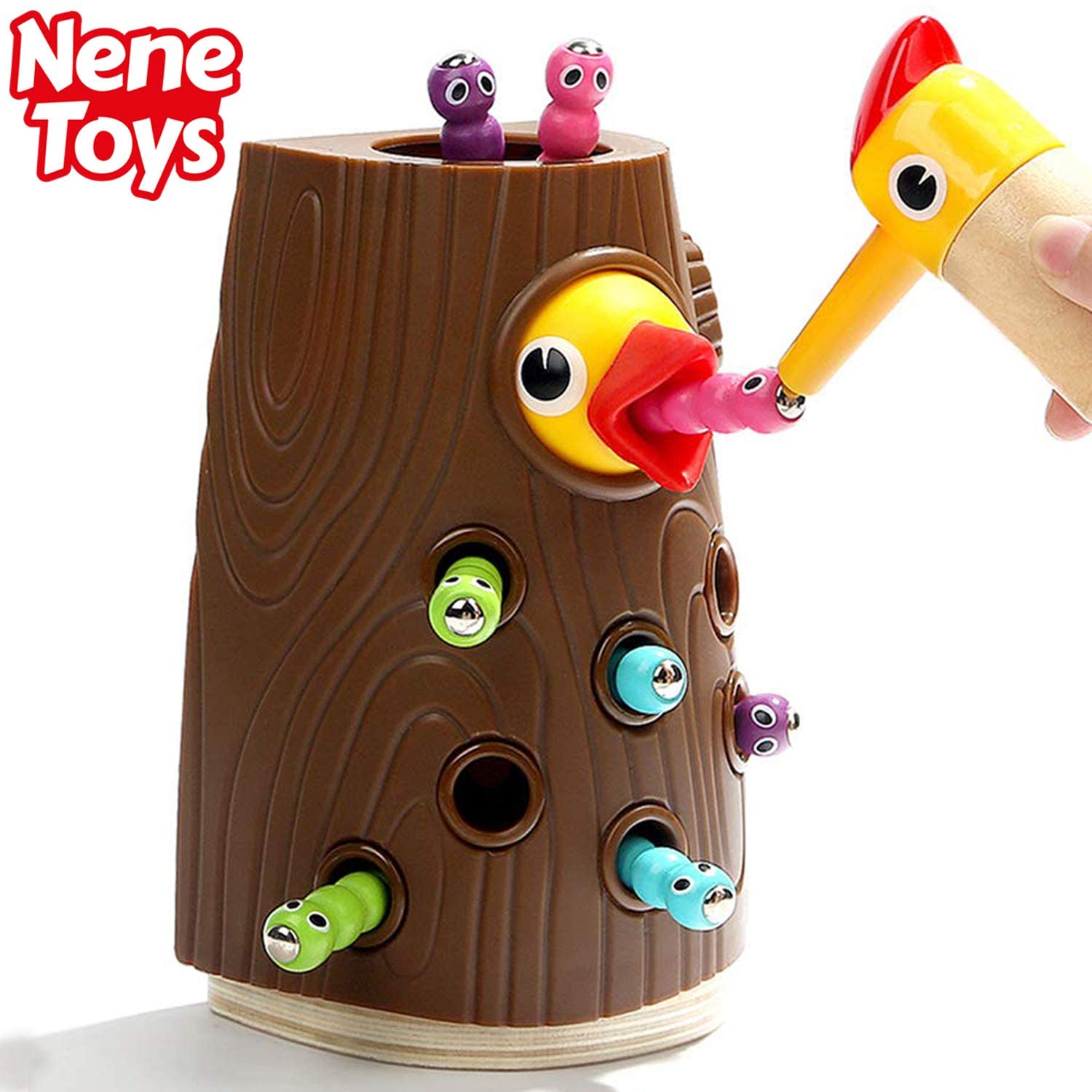 Nene Toys Little Woodpecker, Montessori Toy for Toddlers 2-4 Years Old, Educational Magnetic Toy for Kids 2 3 Years