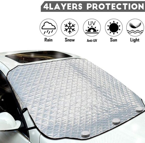iZoeL Windshield Magnetic Snow Cover Winter Windscreen Protector Frost Ice Guard Full Protection Car Cover (Standard Car L Size 147 * 116cm)