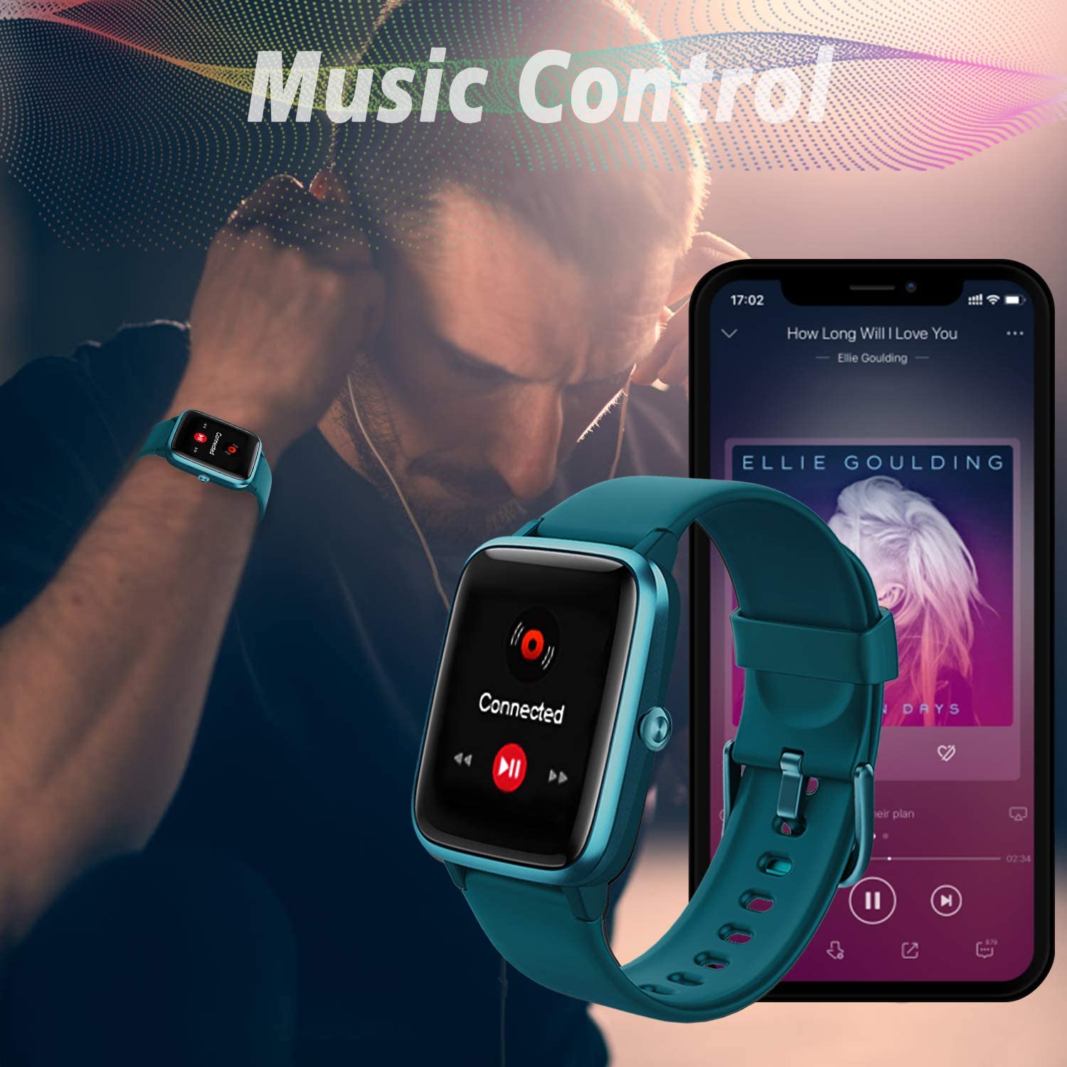 Lintelek Smart Watch FullTouch Screen Sports Watch Fitness Tracker