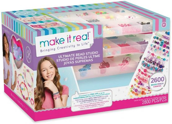 Make It Real - Ultimate Bead Studio. DIY Tween Girls Beaded Jewelry Making Kit. Arts and Crafts Kit Guides Kids to Design and Create Beautiful Bracelets, Necklaces, Rings and Headbands