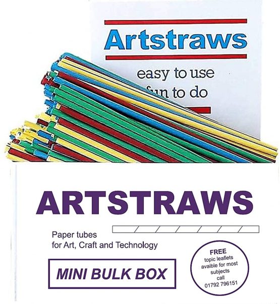 Amazing Arts and Crafts ARTSTRAWS MINI SCHOOL PACK COLOURED PAPER STRAWS ART STRAWS THIN GREEN RED YELLOW BLUE