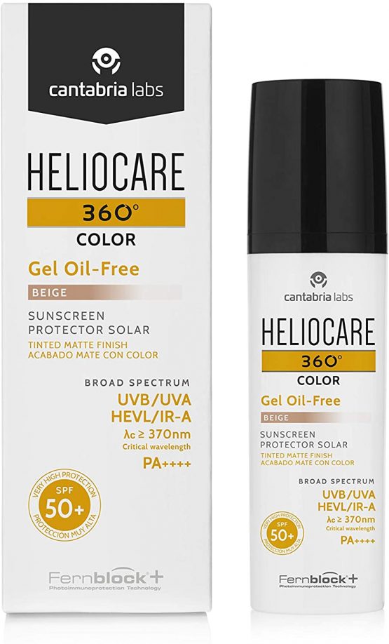 Heliocare 360 Color Gel Oil-Free Beige SPF 50 50ml / Gel Sunscreen For Face/Daily UVA UVB Visible Light Infrared-A Anti-Ageing Sun Protection/Matte Foundation Coverage - Image 2