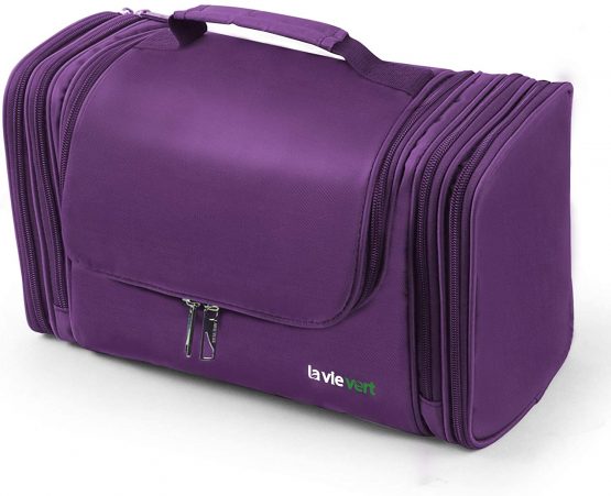Lavievert Toiletry Bag/Makeup Organizer/Cosmetic Bag/Portable Travel Kit Organizer/Household Storage Pack/Bathroom Storage with Hanging for Business, Vacation, Household (Black) - Image 2