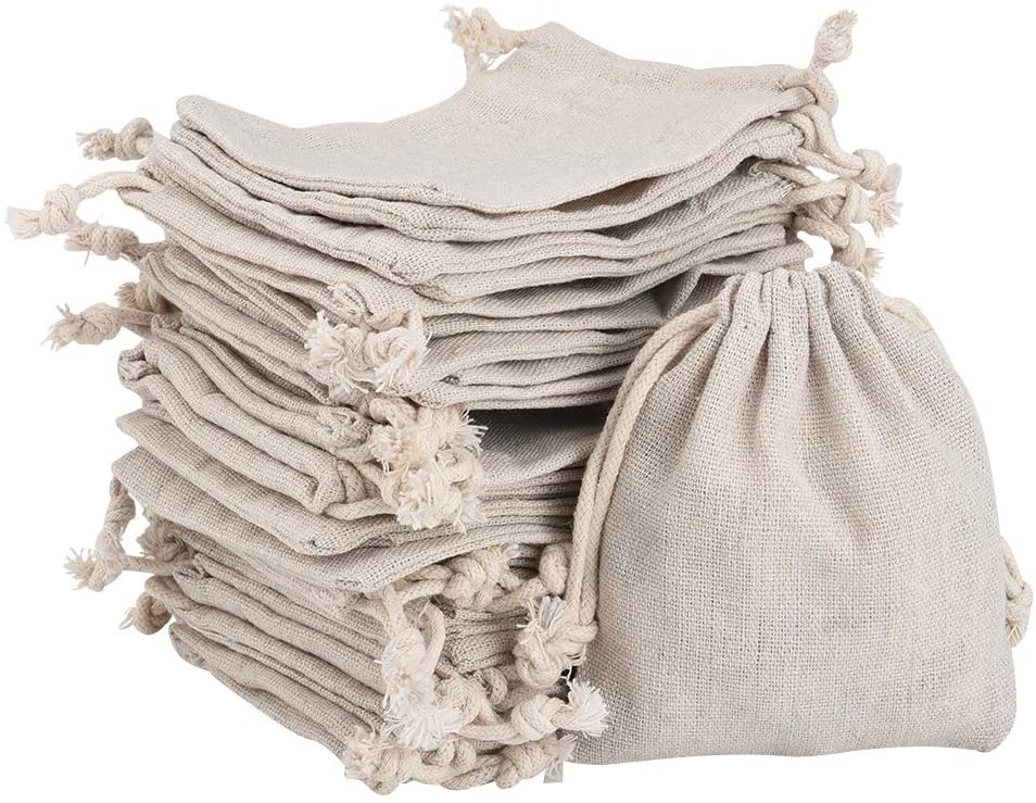 Irich 30 Pack Cotton Drawstring Bags (10 X 12cm/3.94 X 4.72 Inch)