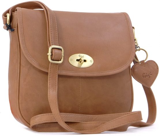 GIGI - Women's Leather Saddle Bag - Shoulder/Cross Body Handbag with Long Adjustable Strap - OTHELLO 8775