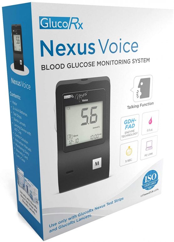 GlucoRx Nexus Voice Blood Glucose Monitoring System BigaMart
