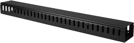 StarTech 3ft (1m) Vertical Cable Management Duct with Cover - 0U Open Slot Finger Duct Wire Raceway for 19 Inch Server Rack - Slotted Cord Channel (CMVER20UF)