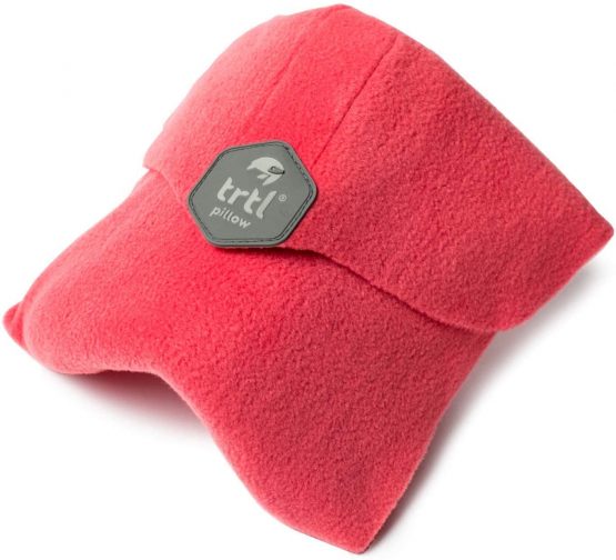 trtl Pillow - Scientifically Proven Super Soft Neck Support Travel Pillow - Machine Washable Coral