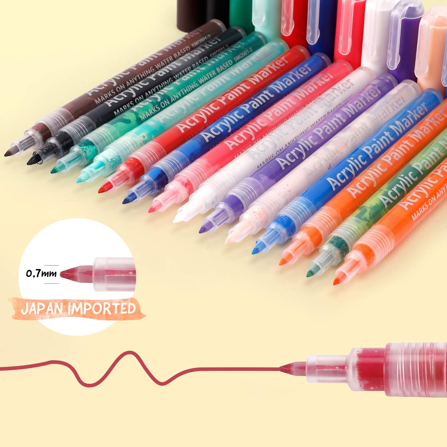 YITHINC Acrylic Paint Pens for Rock Painting Ceramic Metal Paper Glass Canvas Fabric Wood Porcelain Pebble - Image 2
