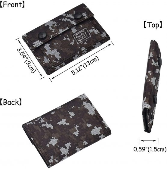 Men Teenage Boys Camouflage Flap Wallet Oxford Tri-Fold Zip Coin Purse Money Clip Stunning Card Holder Bag for Travel Daily Use - Image 2