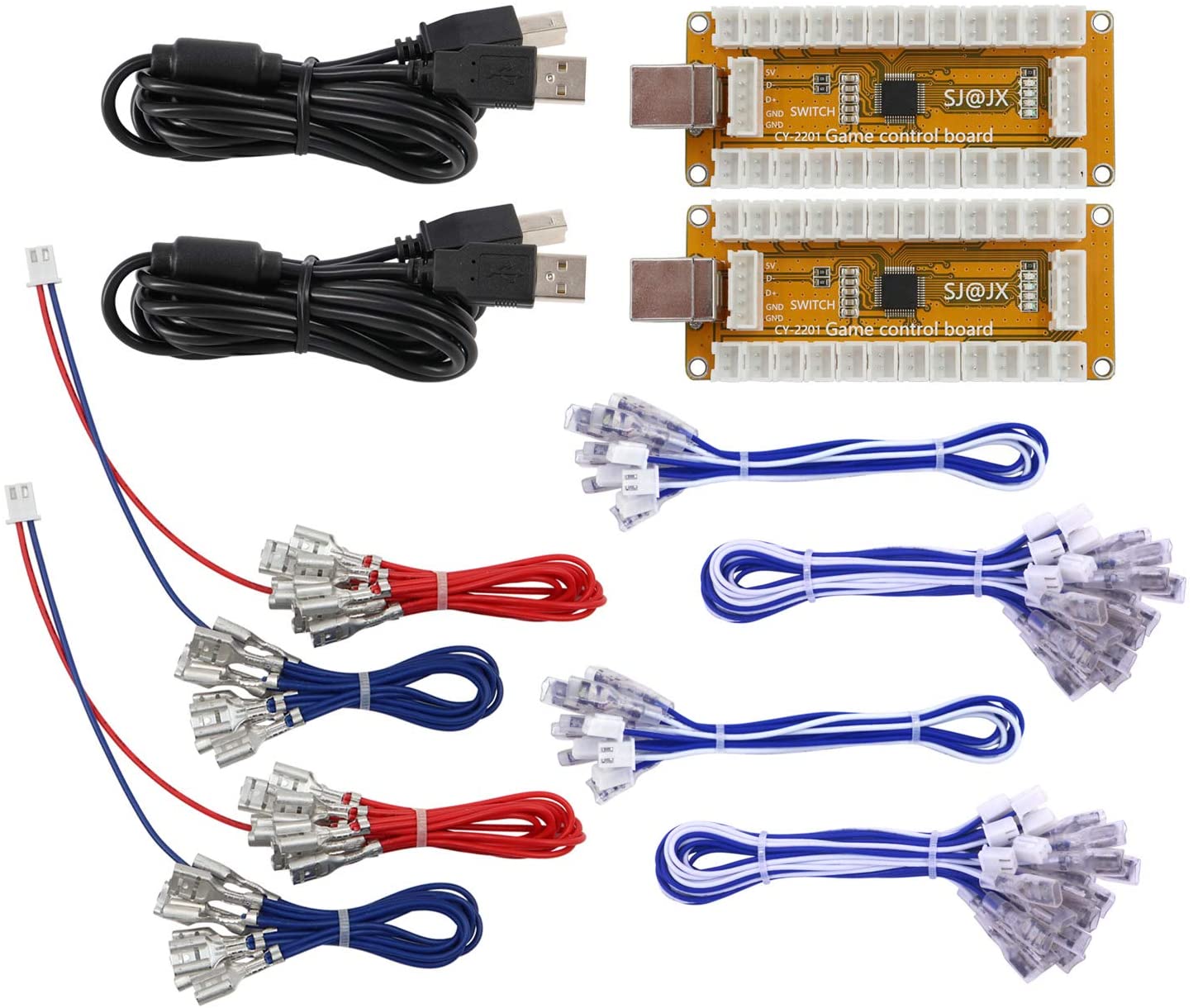 SJ@JX Arcade Game USB Encoder Zero Delay 2 Player Gamepad Button Joystick Controller for Nintendo Switch PC PS3 Raspberry Pi MAME