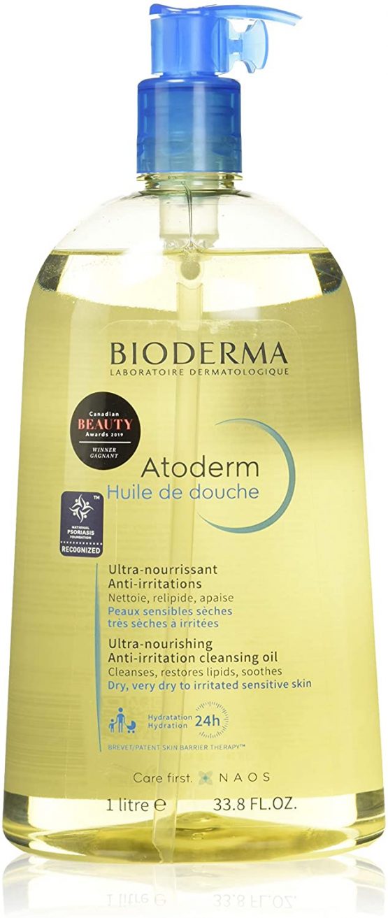 Bioderma Atoderm Body Wash Family (Women, Men and Kids) Moisturizing and Cleansing Shower Oil for Very Dry Sensitive Skin, 33.80 Fl Oz 1 Liter