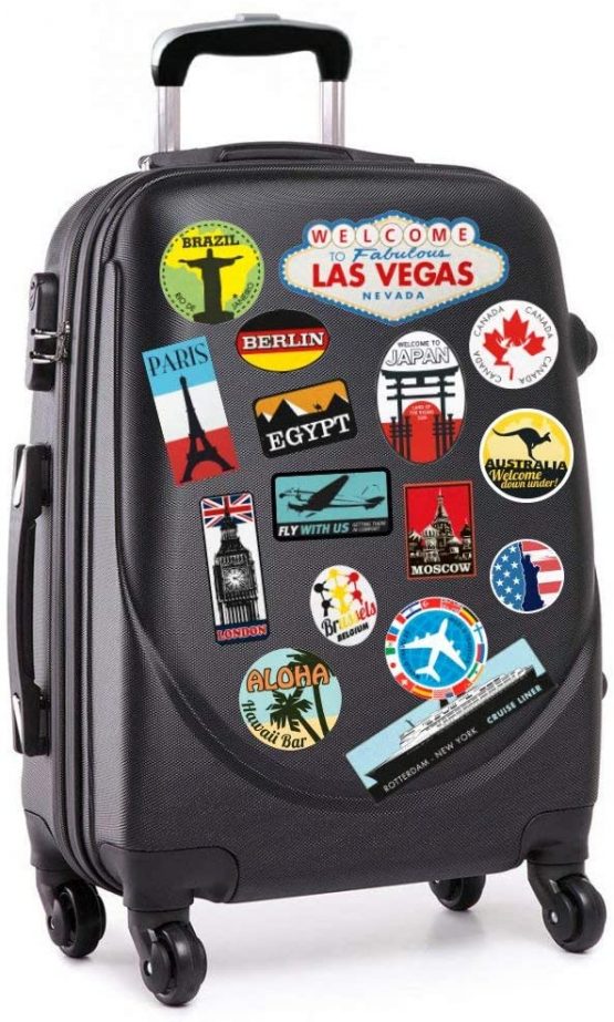Luggage stickers 54x suitcase patches vintage travel labels retro vintage graffiti iphone car stickerbomb style vinyl decals door skateboard cafe fridge patches - Image 2