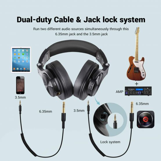 OneOdio A70 Bluetooth Headphones Over Ear, 72 Hrs Playtime, Monitor Level Stereo Sound Quality, Foldable Wireless＆Wired DJ Headphone, Professional Studio Headphones for DJ/TV/PC/Phone - Image 2
