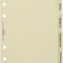 Filofax Personal Subject Index Cream 6 Tabs