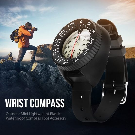 Wrist Compass, Waterproof Watchband Compass in Mini Size for Freely Diving Scuba Diving Fishing Hiking Outdoor Activities and Snorkel Kayak Canoe - Image 4