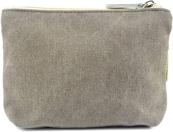 POPUCT Women's Retro Canvas Zipper Coin Purse Phone Pouch Cosmetic Bag (Grey) - Image 3