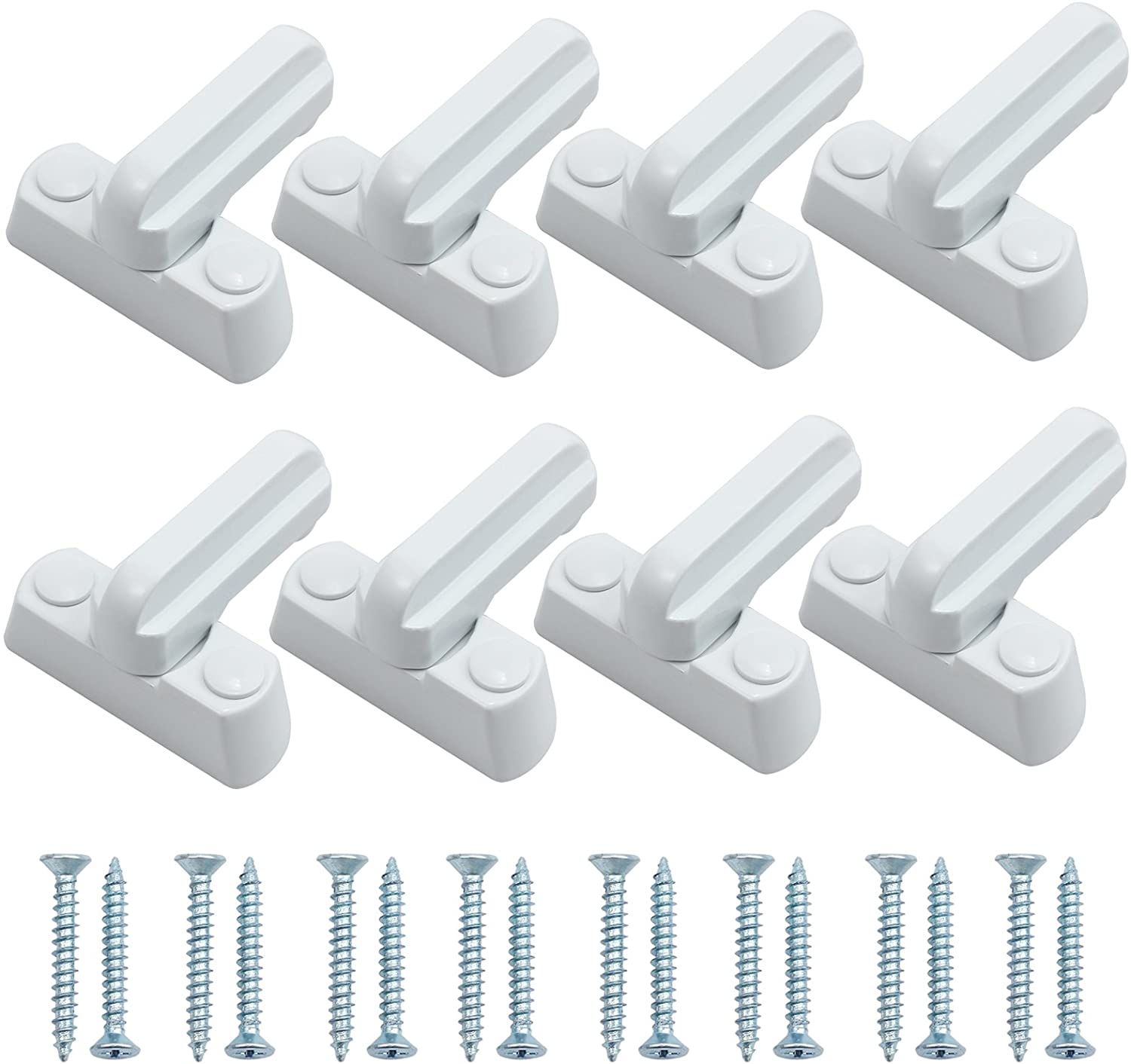 Neoteck Sash Jammer Sash Jammer White Strong Zinc Cast Alloy Extra Security Locks Sash Blocker Jammer for Various UPVC/PVC Doors and Windows and Home Security (White