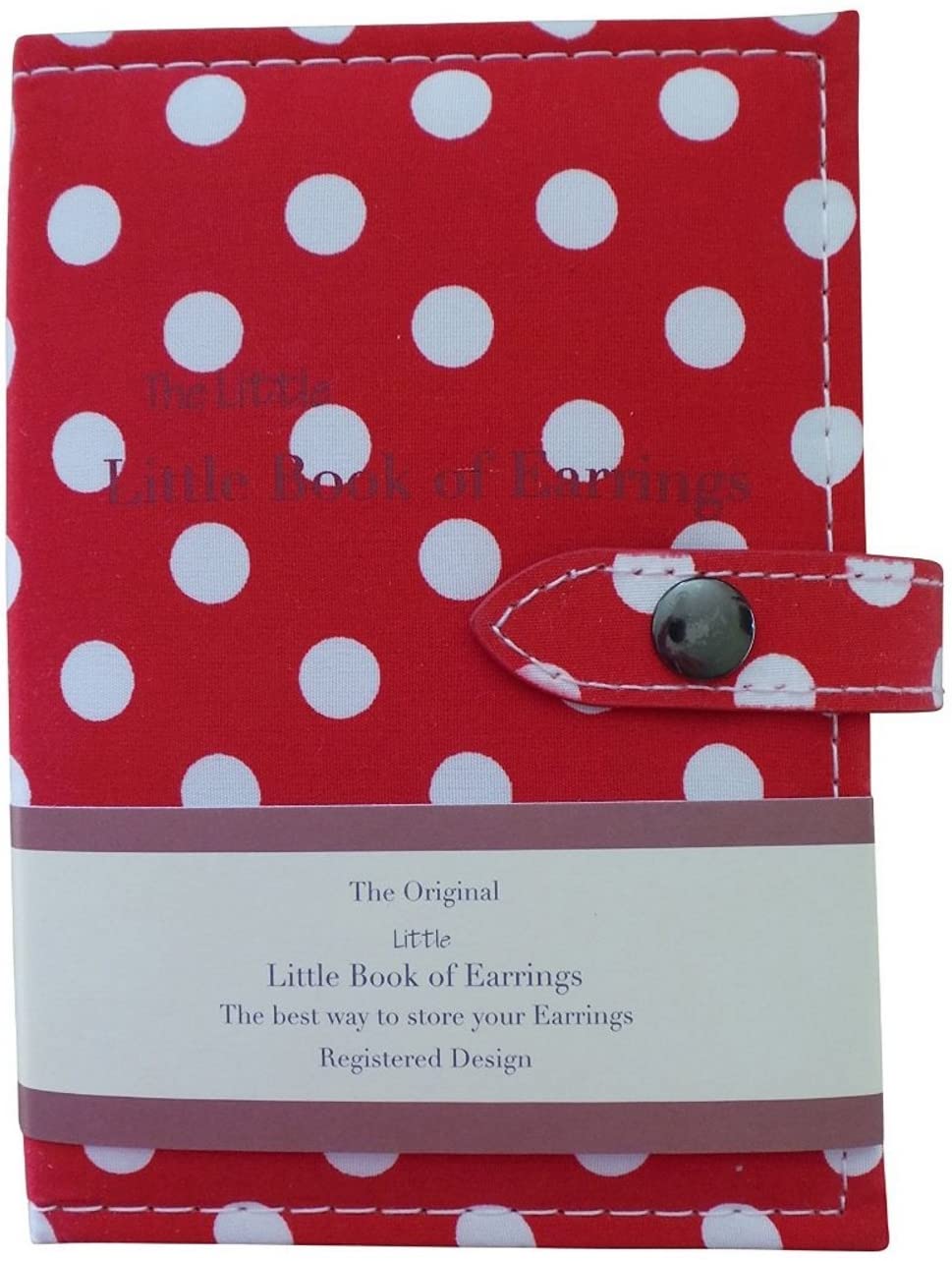 Jewellery Box for Earrings - Little Little Book of Earrings - Holds 12 works of Earrings on 2 Sides - Red Dots