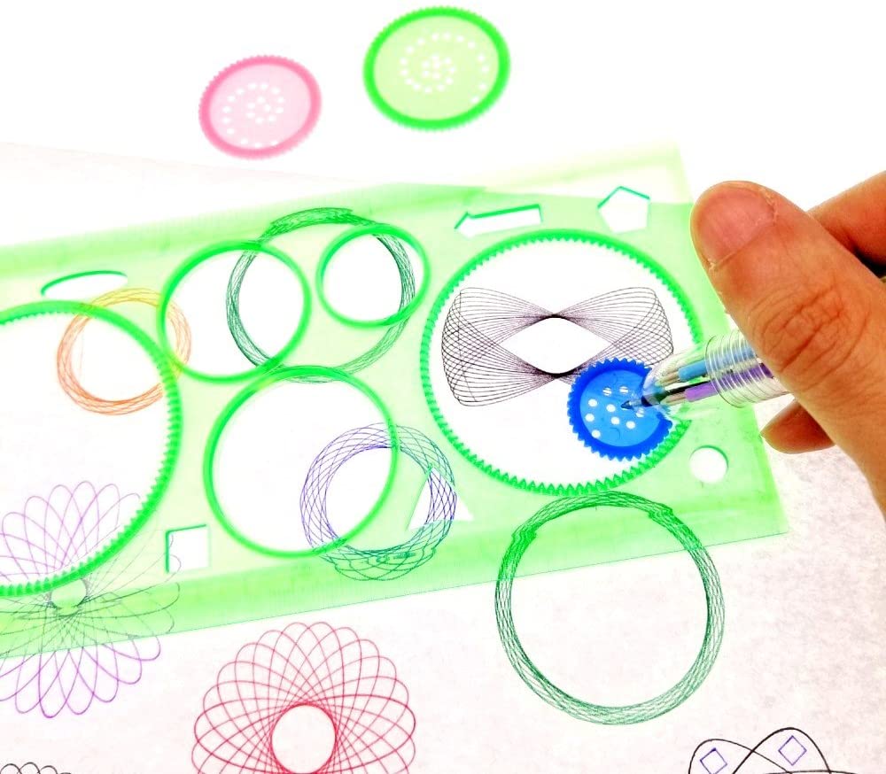 JZK Set reusable plastic drawing Spirograph set - Image 4