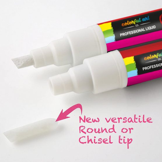 White Chalkboard Pens - Liquid Chalk Pens for Blackboards - 6mm Fine and Chisel Tip White Chalk Pen - 4 Pack- Erasable, Brilliant and Bold White Glass Window Markers - Image 2