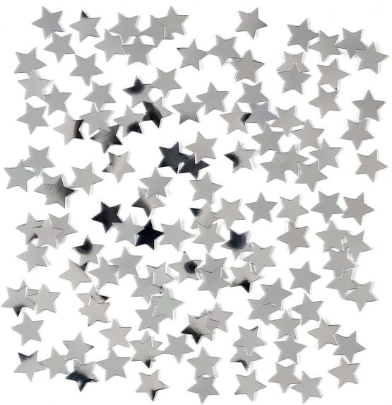 Unique Party 90371 party decoration Star Confetti-0.5 oz. | Foil | Silver | 1 Pack, Plastic - Image 4